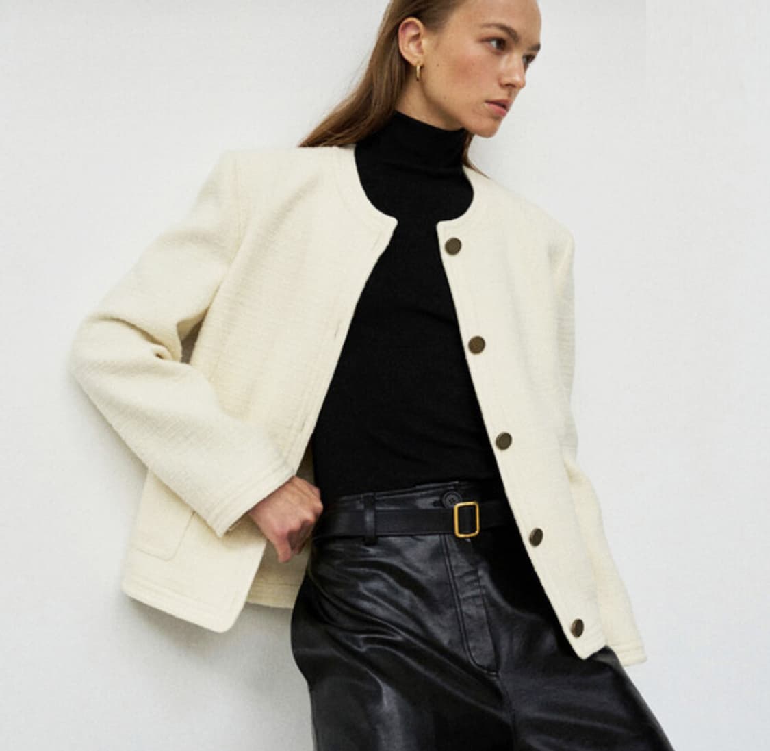 블러썸에이치컴퍼니(BLOSSOM) 노카라 트위드자켓 66 상품이미지6