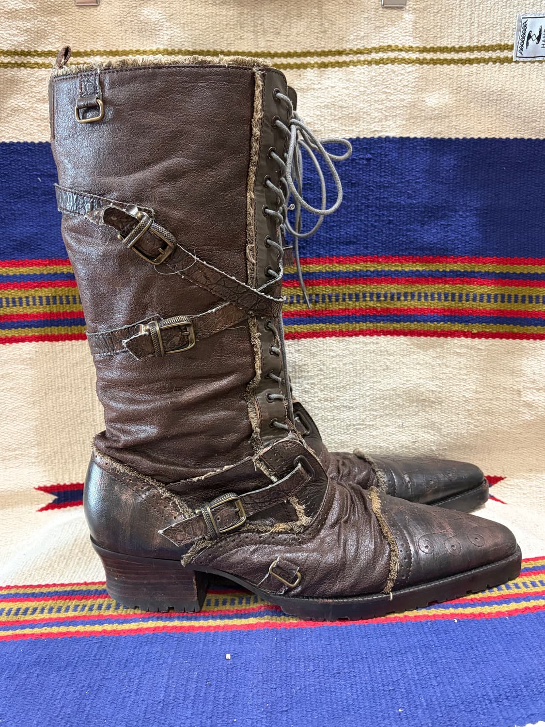 Uffda freak 웨스턴 그런지 레이스업 부츠 상품이미지2