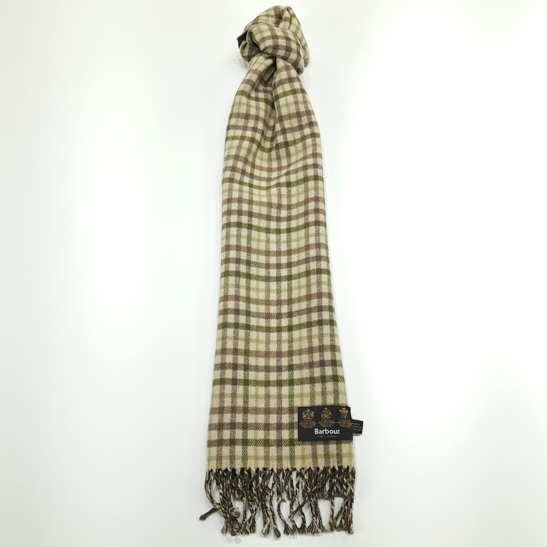 MX330 바버 그린 체크 올리브그린 양면 메리노 캐시미어 목도리 머플러 상품이미지3