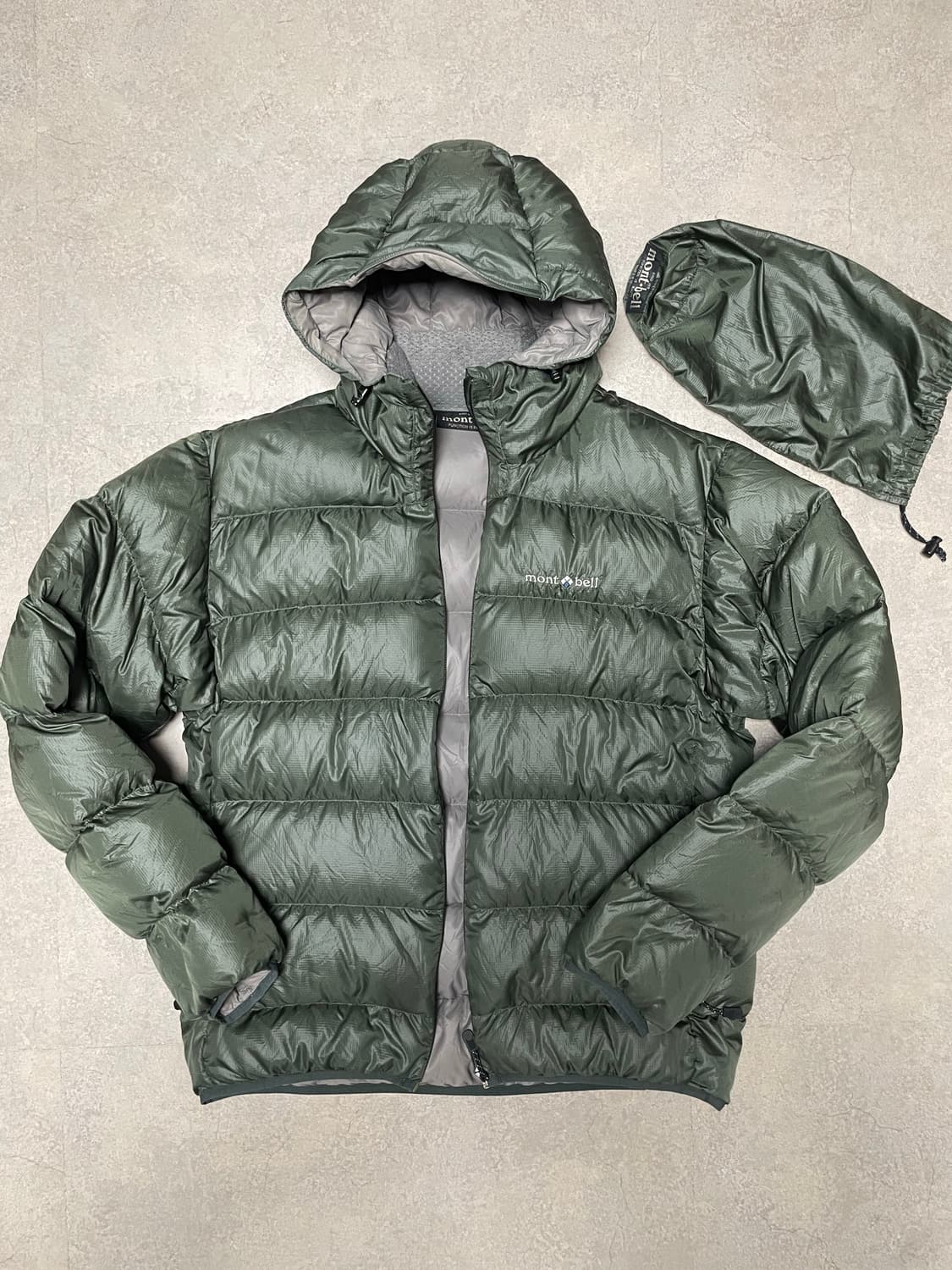 빈티지 몽벨 라이트 알파인 구스 다운 패딩 자켓 올리브 카키 상품이미지3