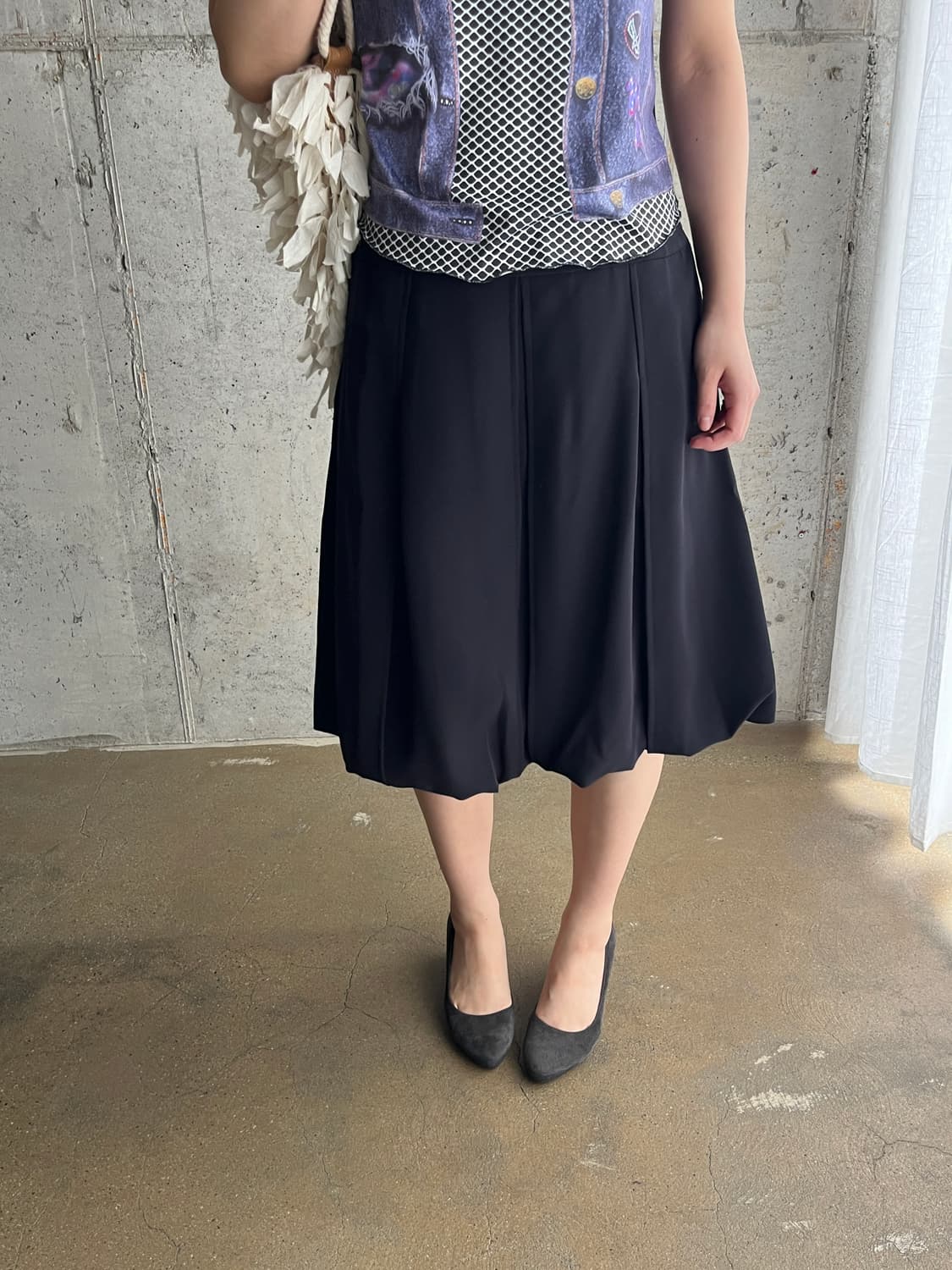 Rene 르네 벌룬 스커트 블랙 상품이미지5
