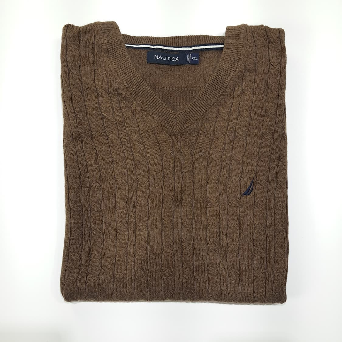 CL135 2XL 노티카 00s 카푸치노브라운 케이블 니트 베스트 상품이미지7