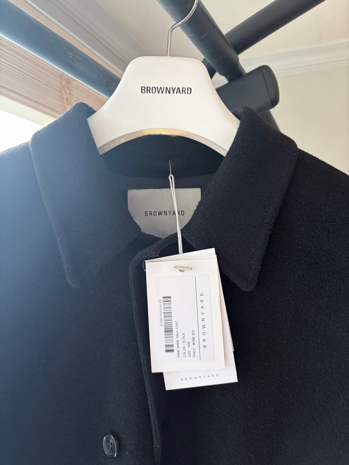 6)브라운야드 핸드메이드 하프코트 블랙 상품이미지1