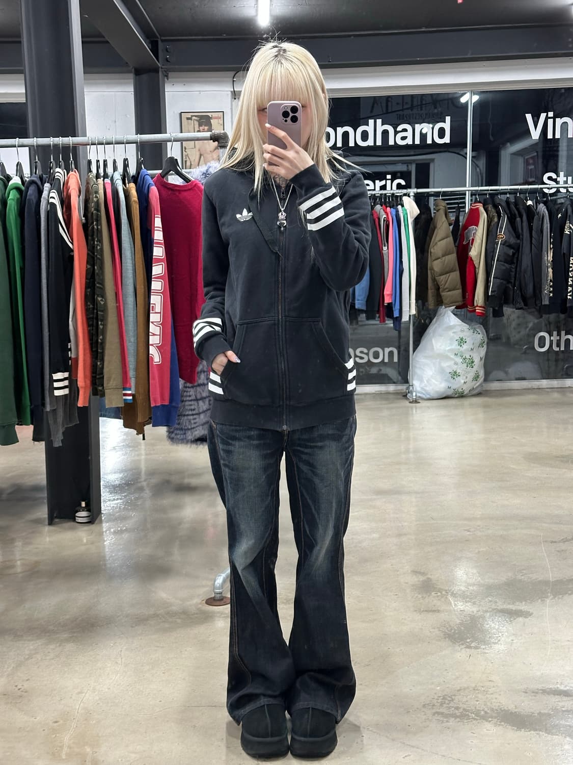 아디다스 블랙 오리지널 후드 집업 상품이미지2