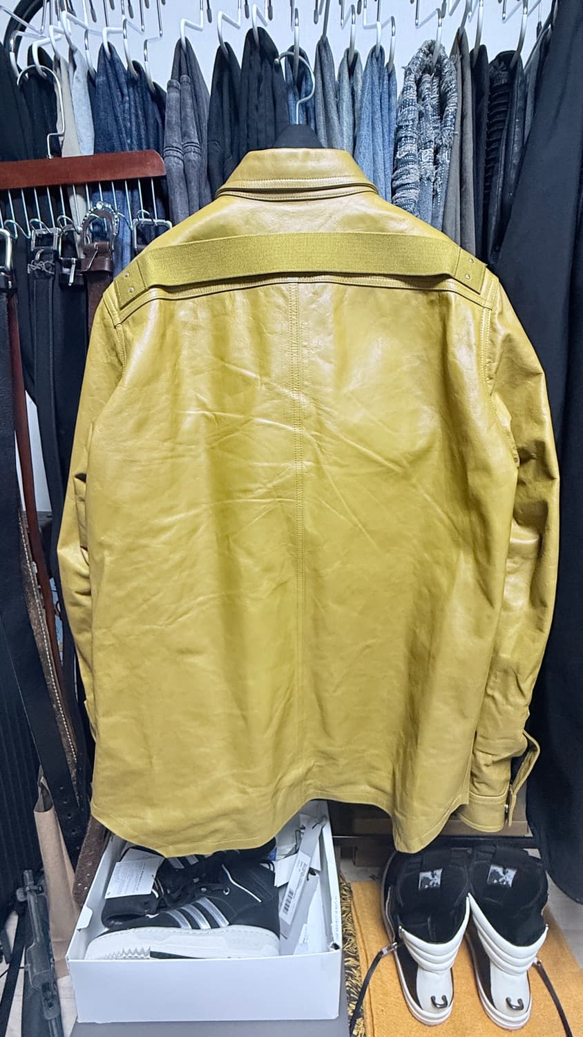 릭오웬스 레더셔츠자켓 머스타드 50사이즈 상품이미지2