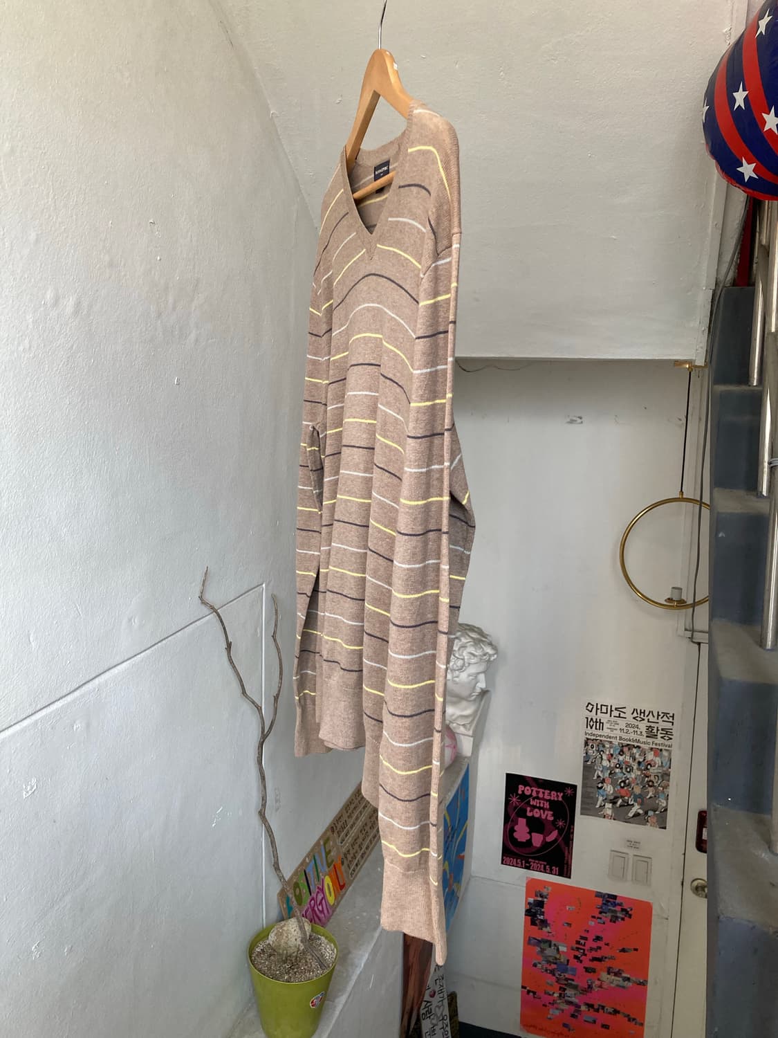 바나나 리퍼블릭 스트러이프 브이넥 니트 상품이미지3