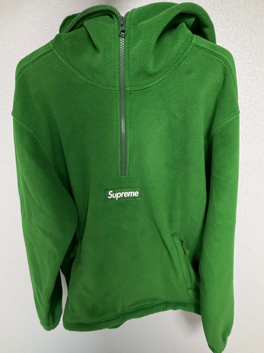 슈프림 폴라텍 페이스마스크 하프 집 후드 스웨트셔츠 그린 상품이미지4