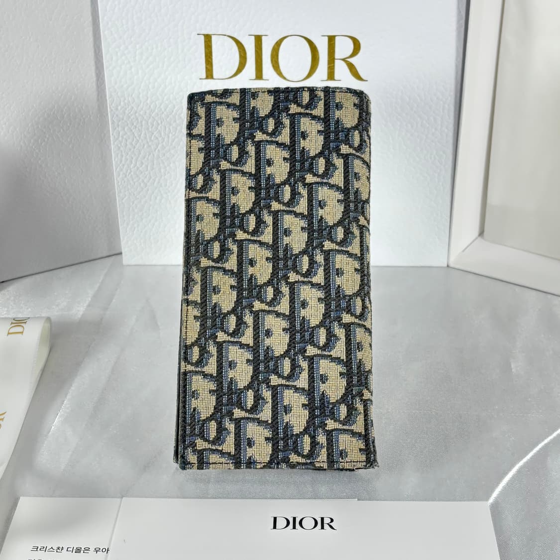 (풀박스,정품)디올 오블리크 자카드 장지갑 상품이미지3