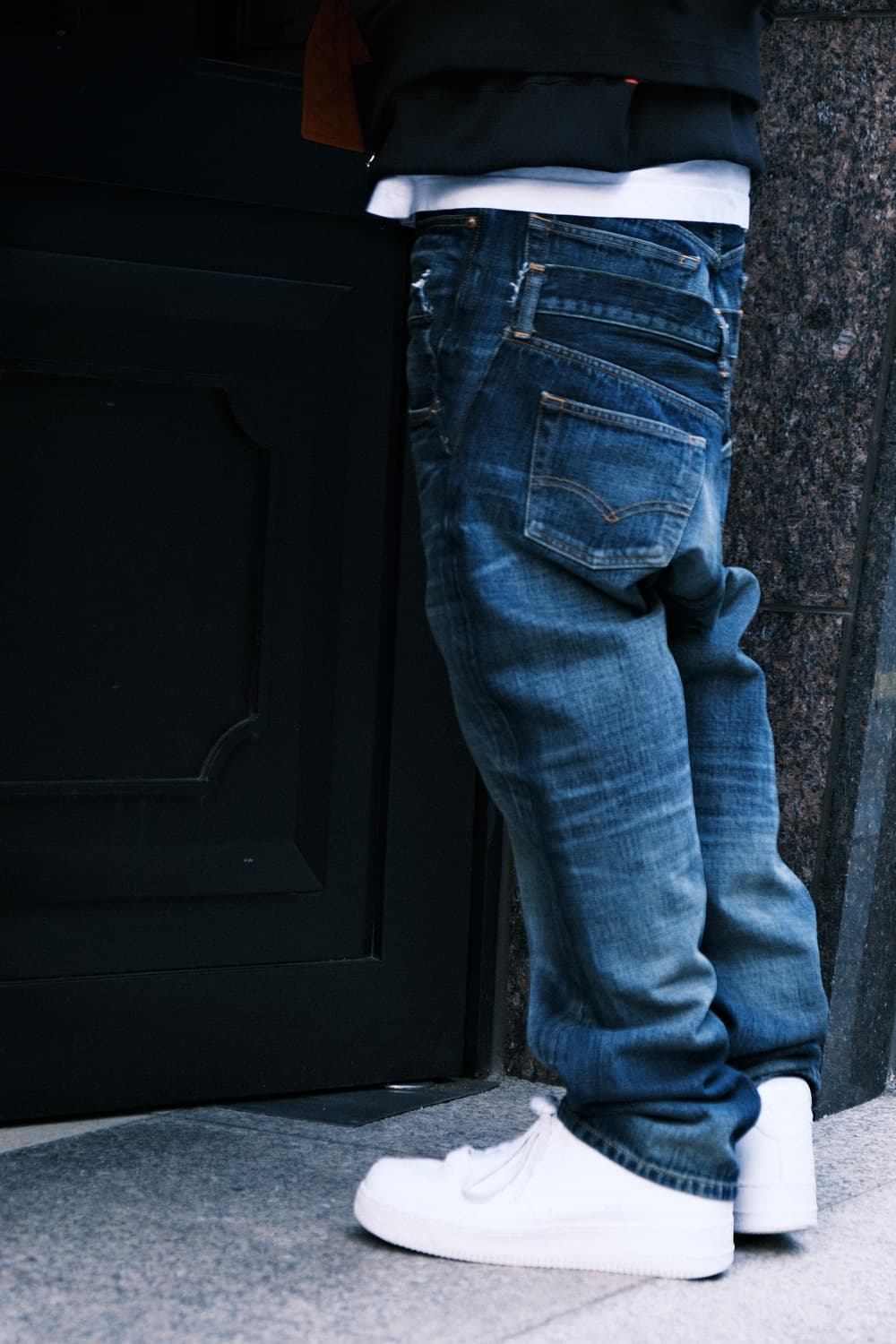 준야와타나베 리바스 25SS 더블레이어드 새깅 인디고 데님 상품이미지7