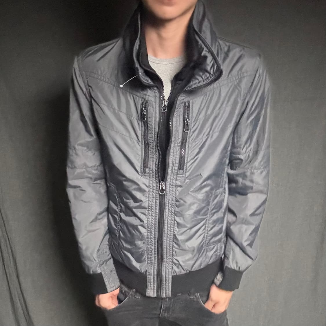 double zip-up nylon jacket 상품이미지1