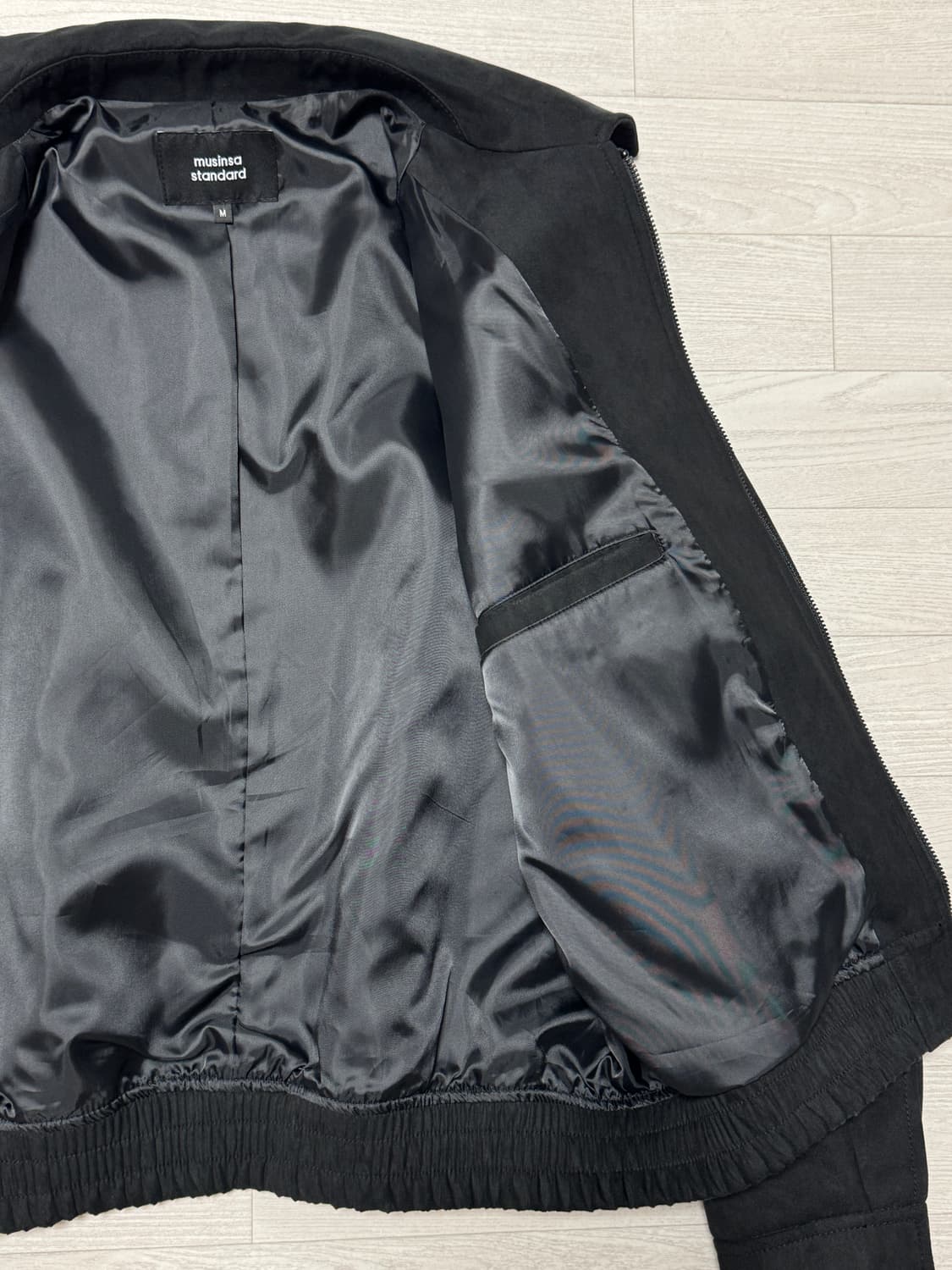 무신사 스탠다드 신세틱 스웨이드 미니멀 블루종 재킷 블랙 M 상품이미지8