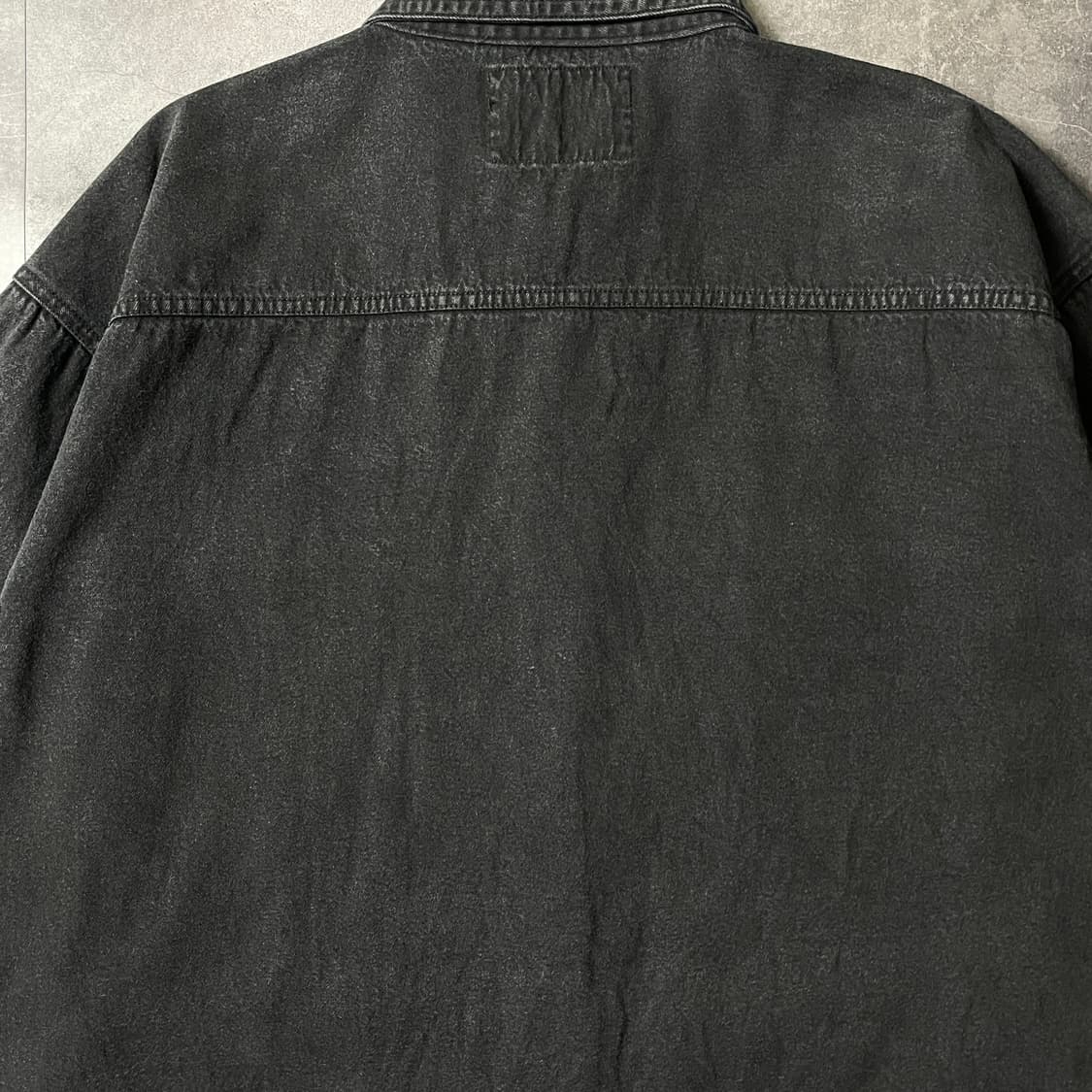 JAVOLIS 빈티지 블랙 코튼 워크셔츠 A00613 상품이미지7