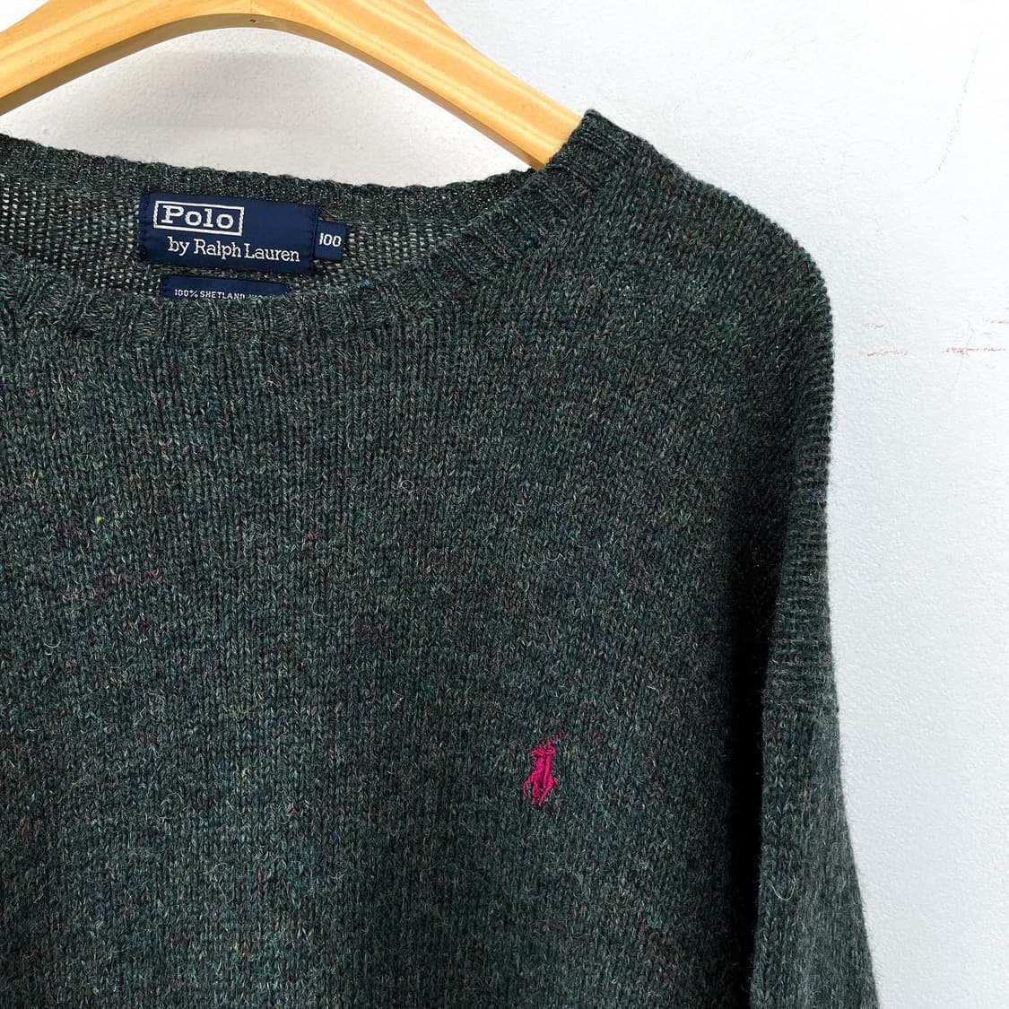 폴로 90s 기본 포니 셰틀랜드 울 니트 스웨터 상품이미지4