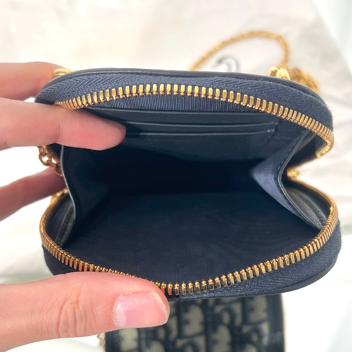 [정품] 디올 오블리크 몽테인30 폰 홀더 백 더스트 상품이미지4