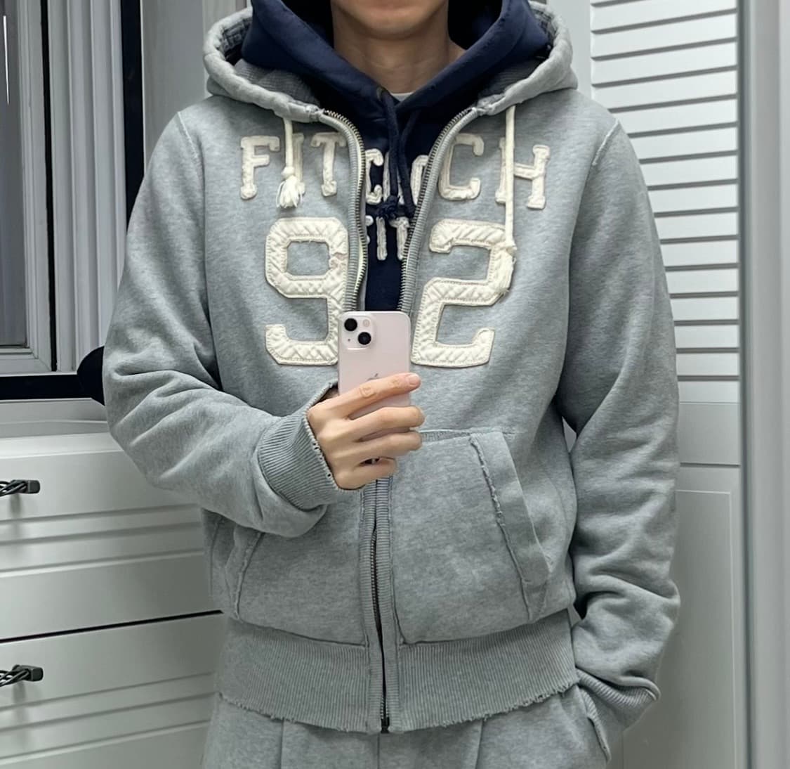 아베크롬비 후드 사이드라인 y2k 네이비 M 상품이미지2