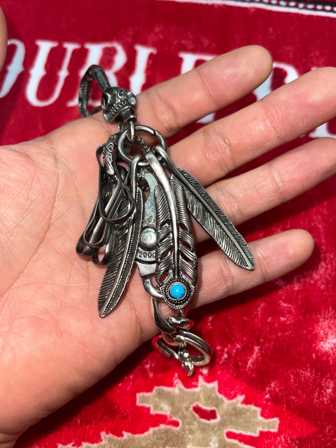 Vintage Skull Feather Keyring Set 상품이미지1