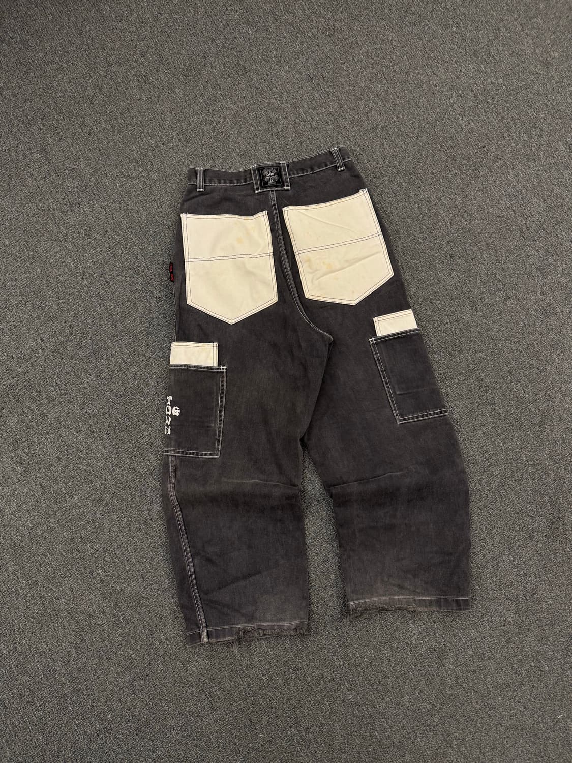 M)도그타운 빈티지 사이드 포켓 흑청 힙합 데님 팬츠 상품이미지5