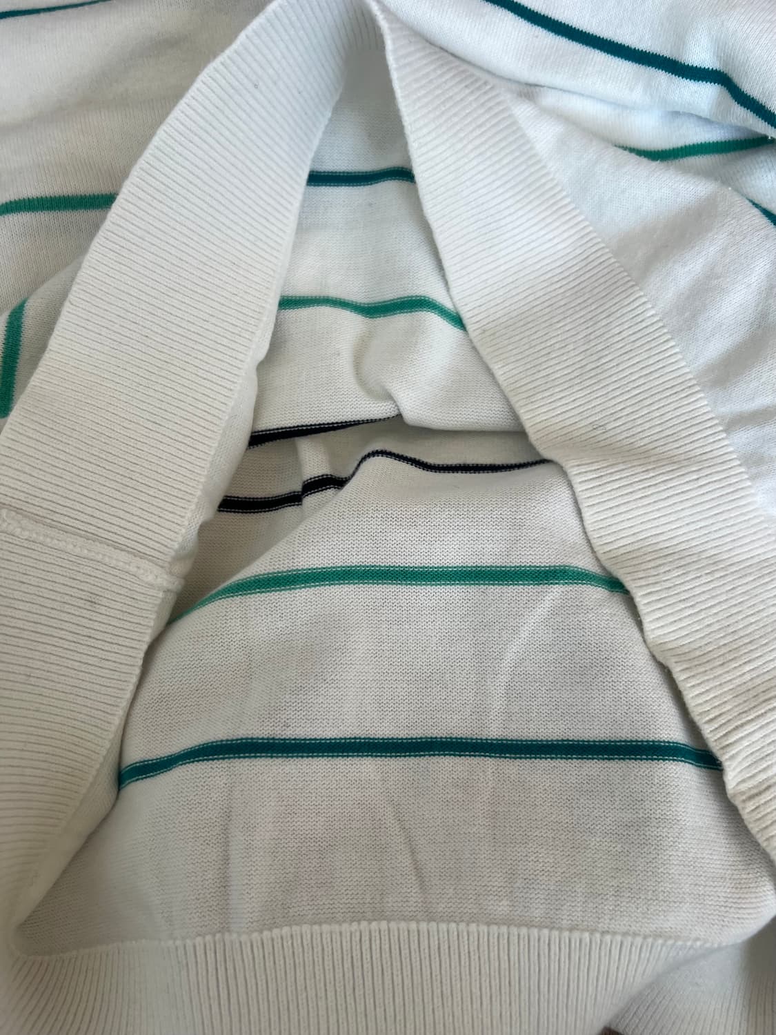 라코스테 여성 아이보리 스트라이프니트 코튼니트 상품이미지7