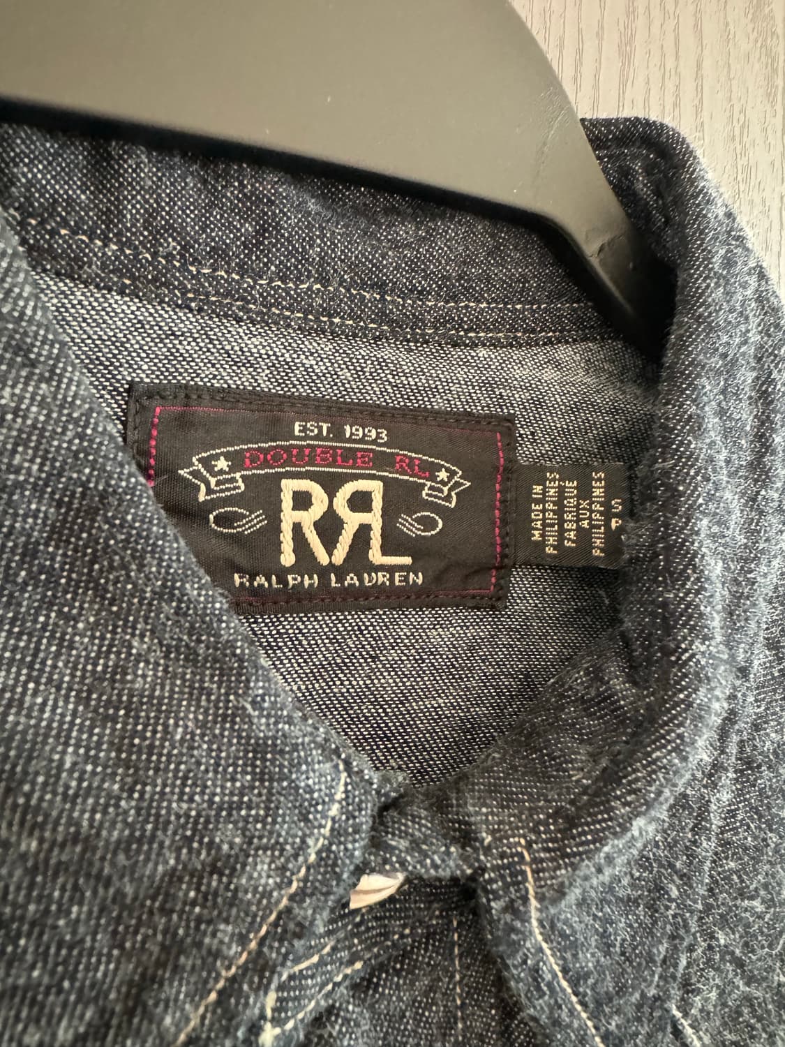 RRL 버팔로 웨스턴 셔츠 데님 인디고 린스 상품이미지2