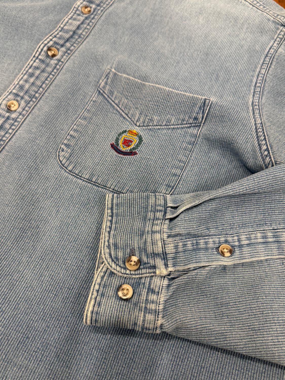 90s Hunt Club 헌트클럽 코듀로이 데님 헨리넥 셔츠 상품이미지7