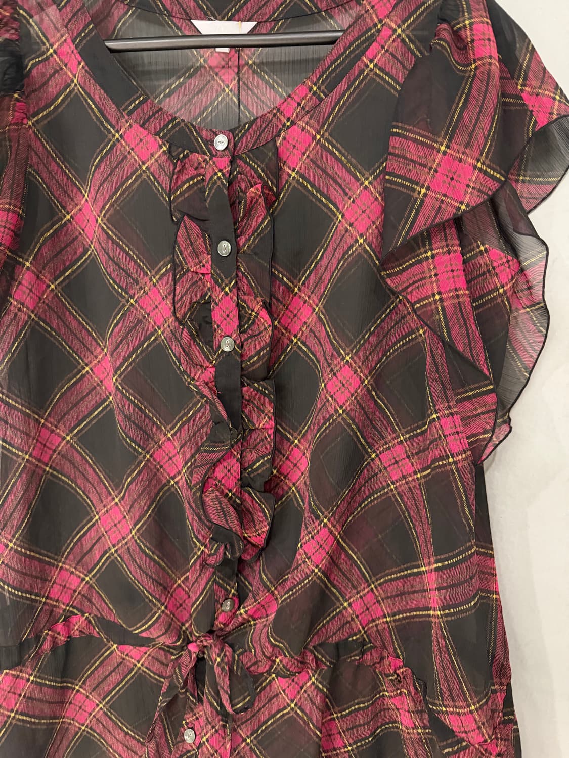 frill detail see-thorough blouse  상품이미지6