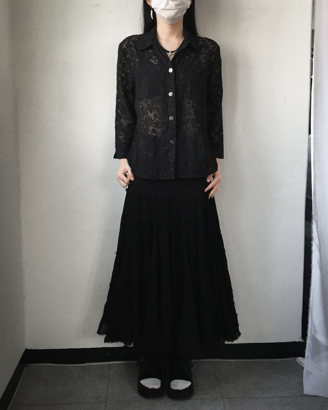 Pattern see through hshirt 상품이미지4