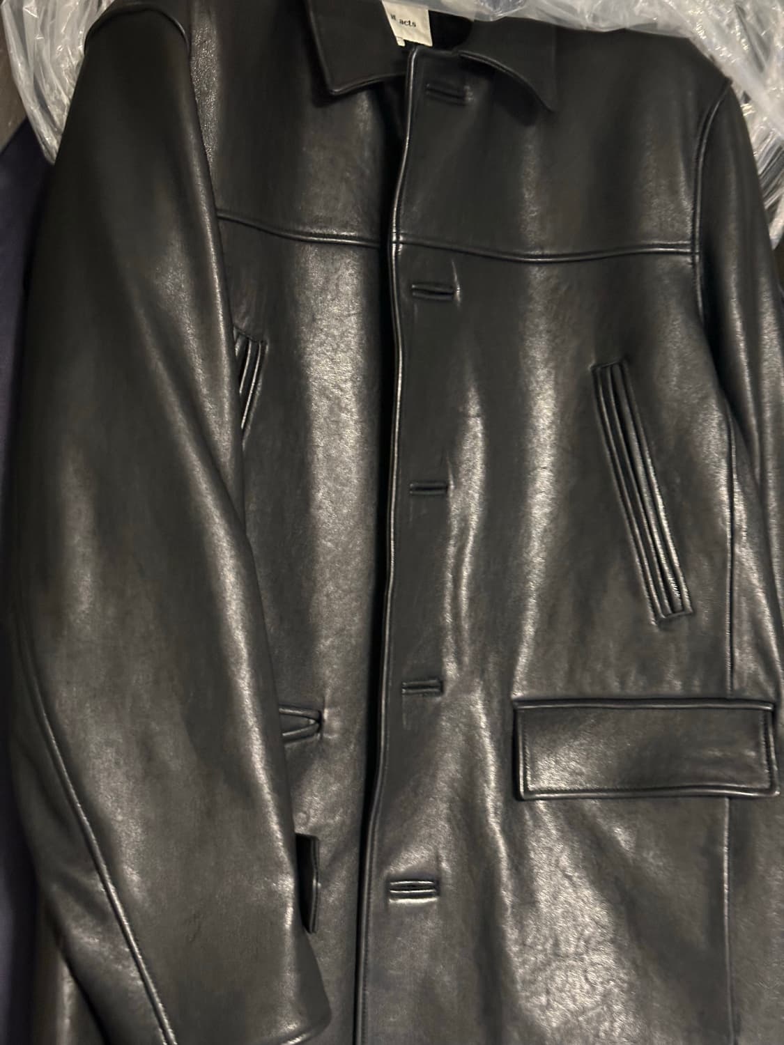 아트이프액츠 램스킨 레더 카코트 블랙 L 상품이미지6