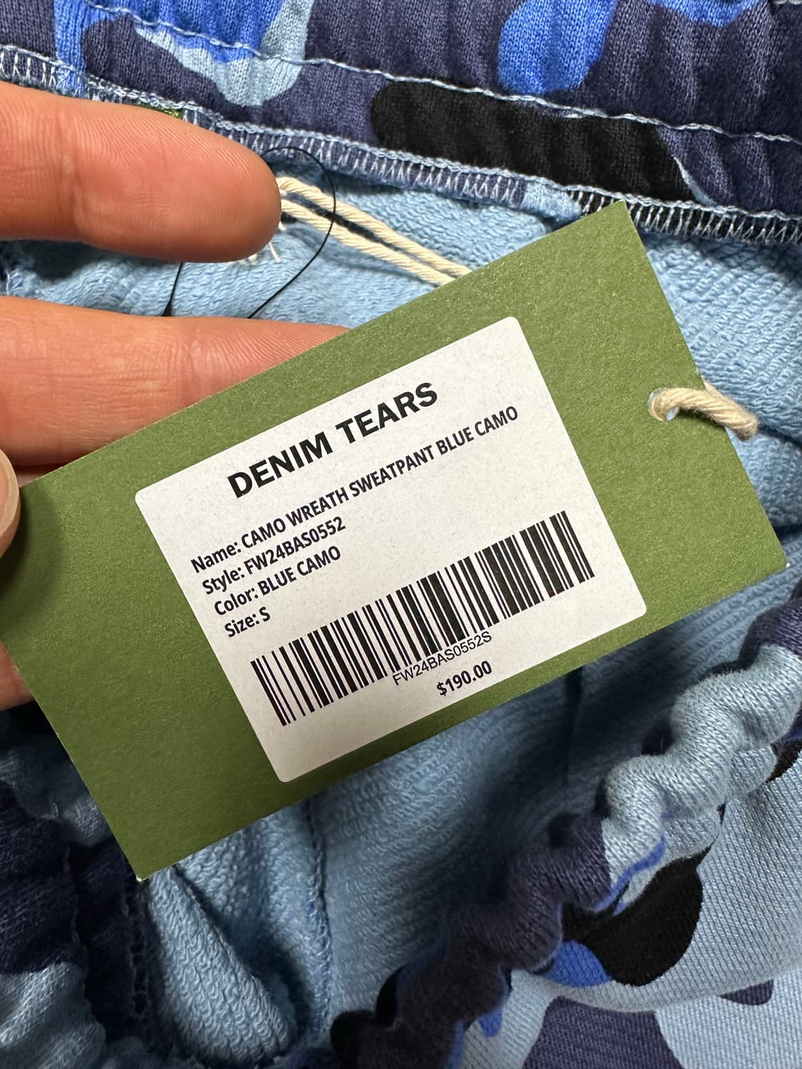 (새상품)데님티어스 블루 카모 스웻팬츠 상품이미지6