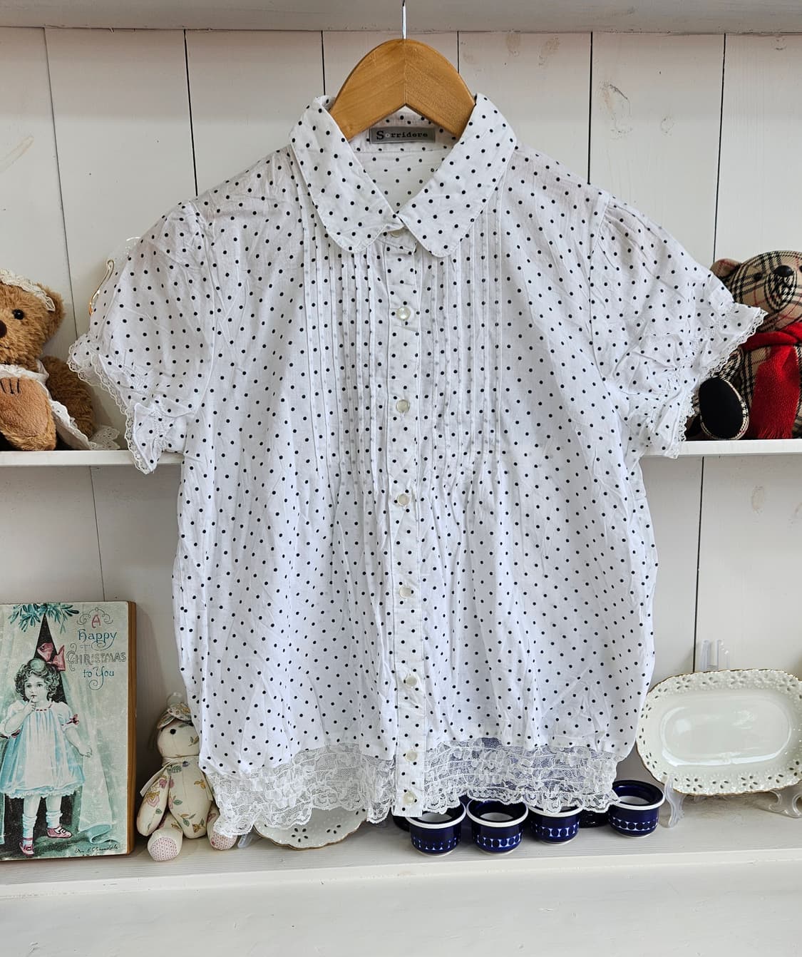 Sorridere도트 레이스 블라우스 상품이미지1