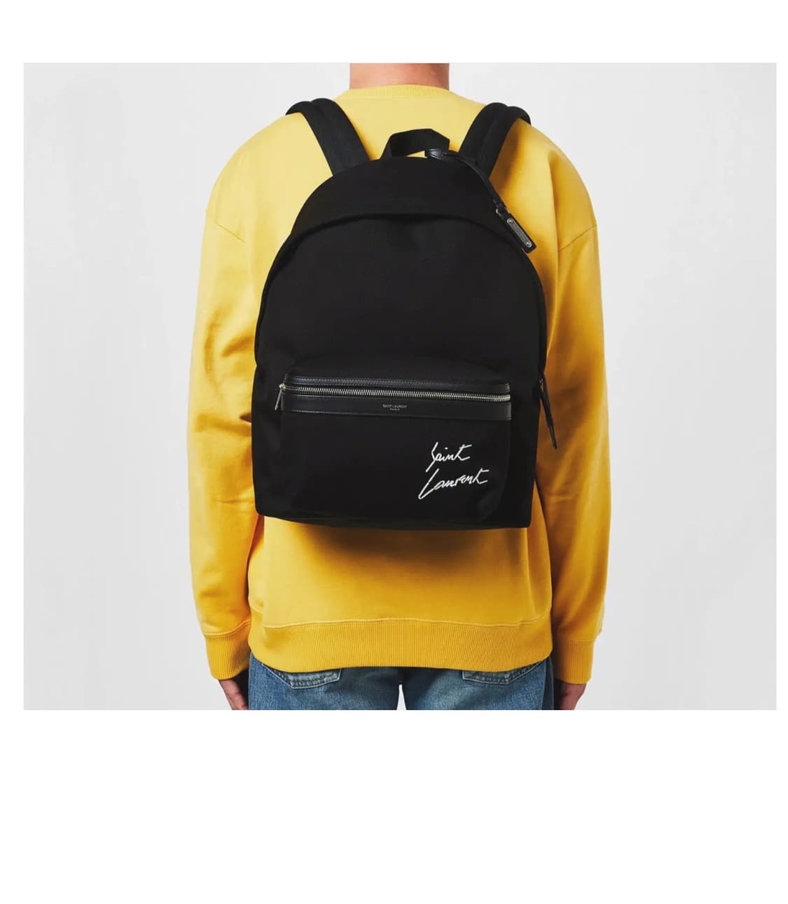 정품 생로랑 사인로고 시티 백팩 상품이미지2