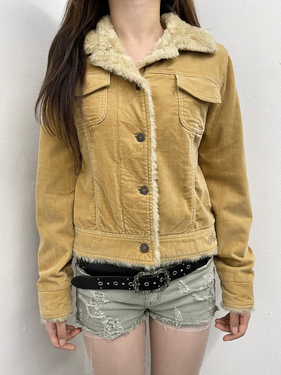 시슬리 코듀로이 양털 트러커 자켓 상품이미지2