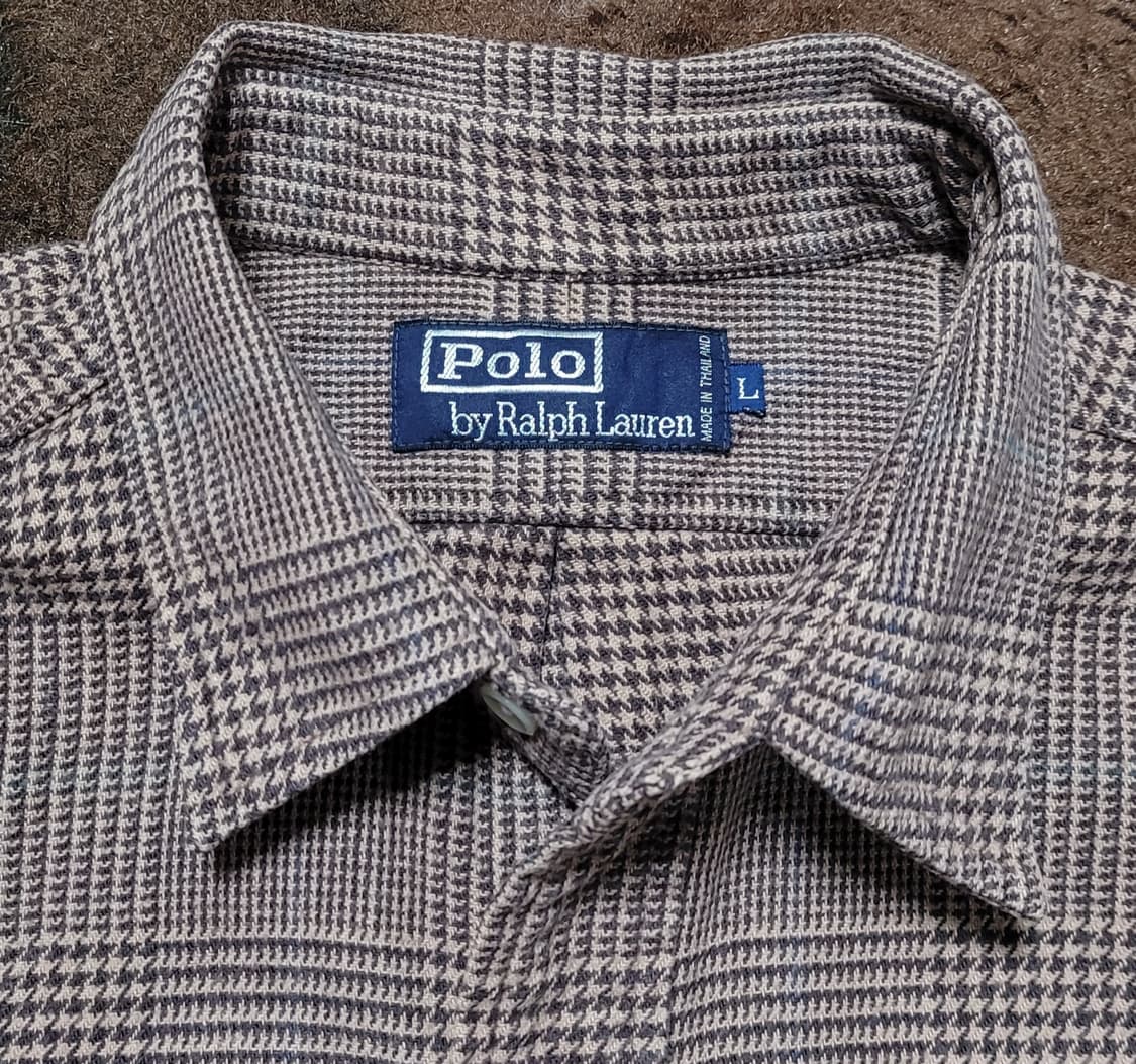 폴로 랄프로렌 도톰  브라운 체크 남방 (L) 상품이미지3