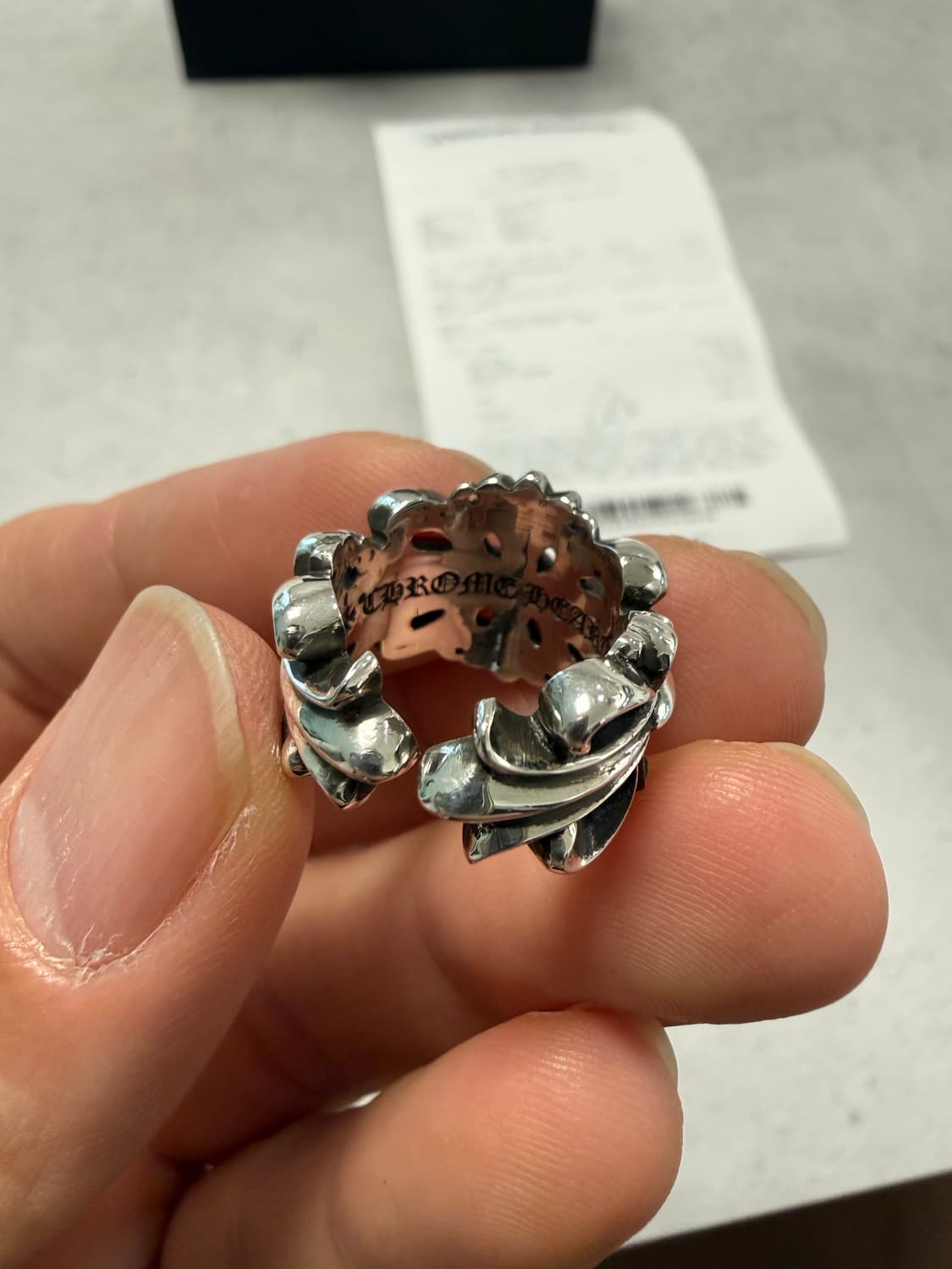 크롬하츠 더블 플로랄 크로스 링 US 4 size 상품이미지2