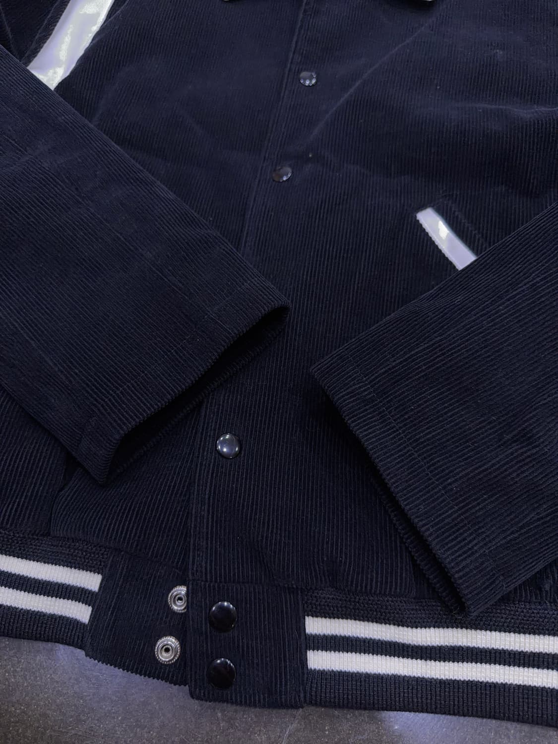 블랙 코듀로이 새틴 배색 블루종 자켓 상품이미지7