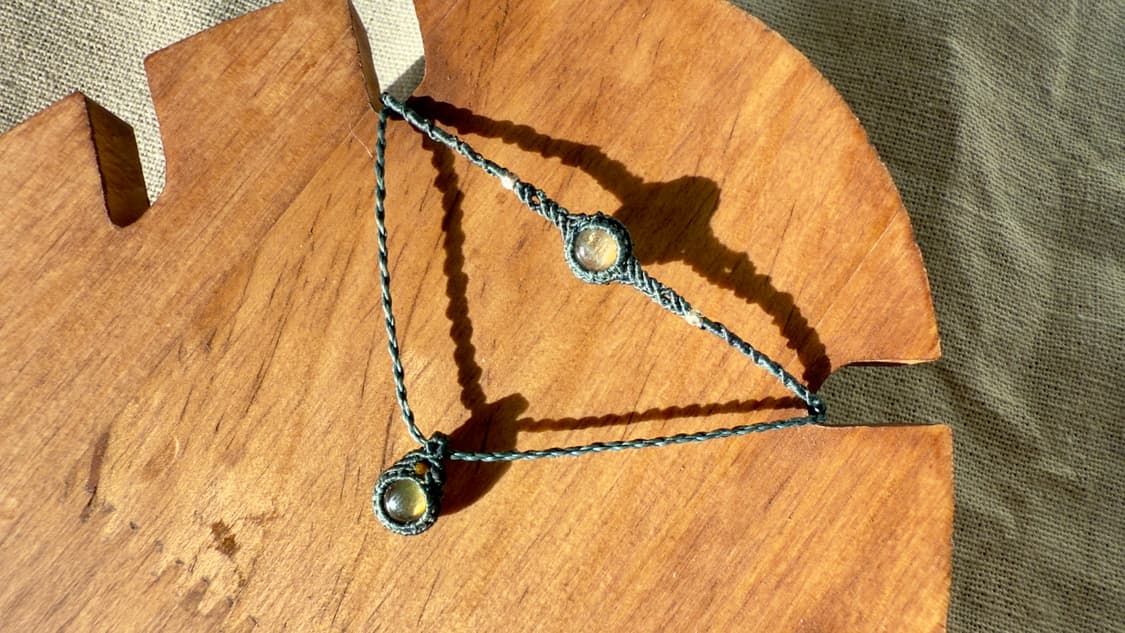 미니 래브라도라이트 보헤미안 마크라메 원석 팔찌 상품이미지3