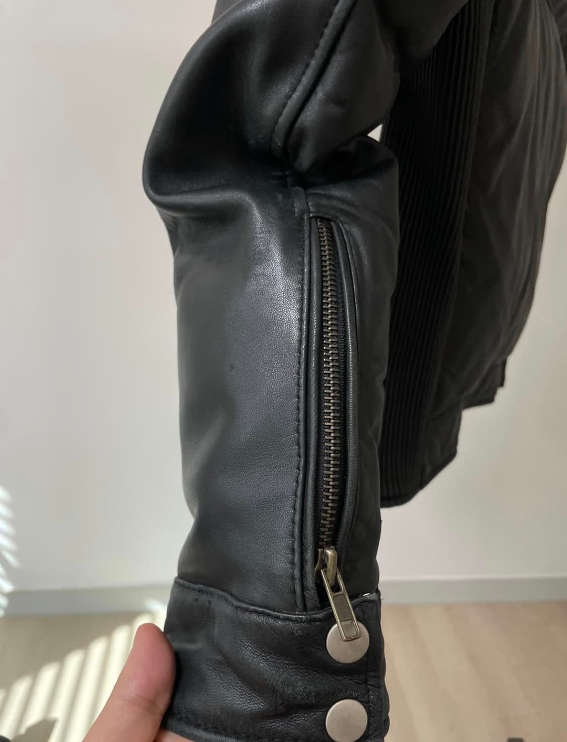 (L) 락시크 바이커 가죽 패딩 상품이미지4