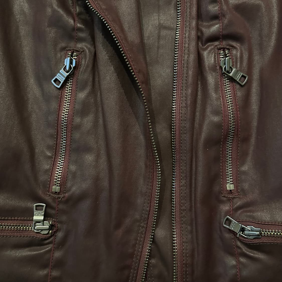 아르마니 Armani 코티드 버건디 라이더 자켓 상품이미지5