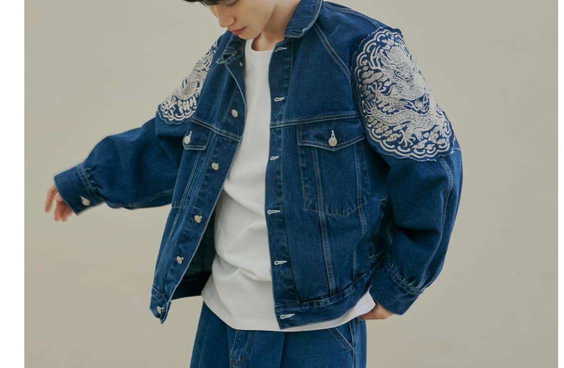 교집합X악오 청롱포 진청 자켓 상품이미지7