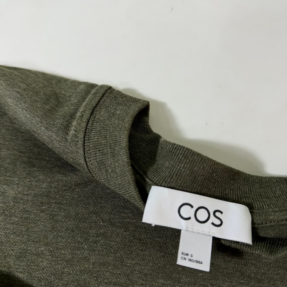 우먼S 코스 COS 카키 모크넥 코튼 긴팔슬리브 상품이미지1