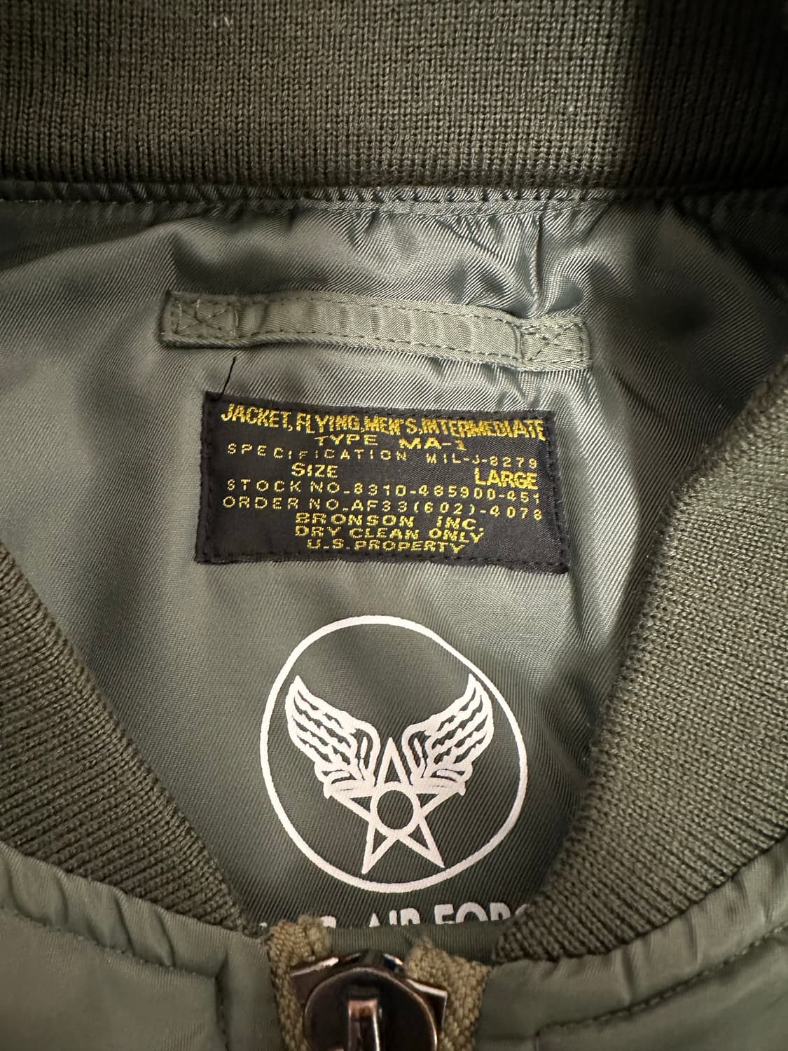 브론슨 ma-1 중국판 L 상품이미지3