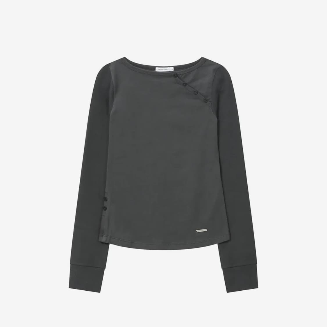 미세키서울 버튼 롱슬리브 티셔츠 차콜 1 상품이미지2