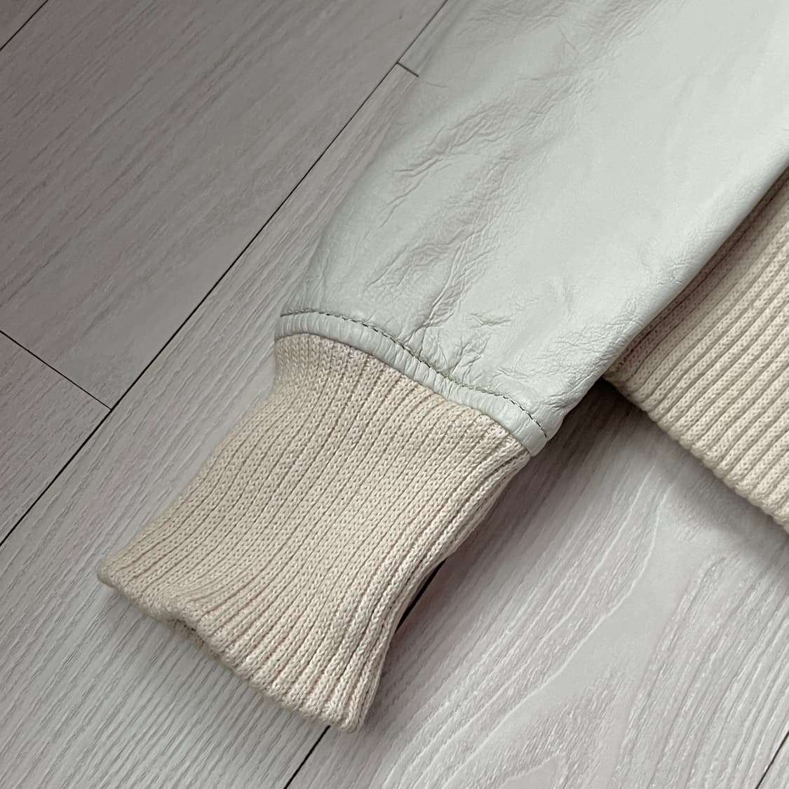 vintage cream leather blouson 상품이미지6