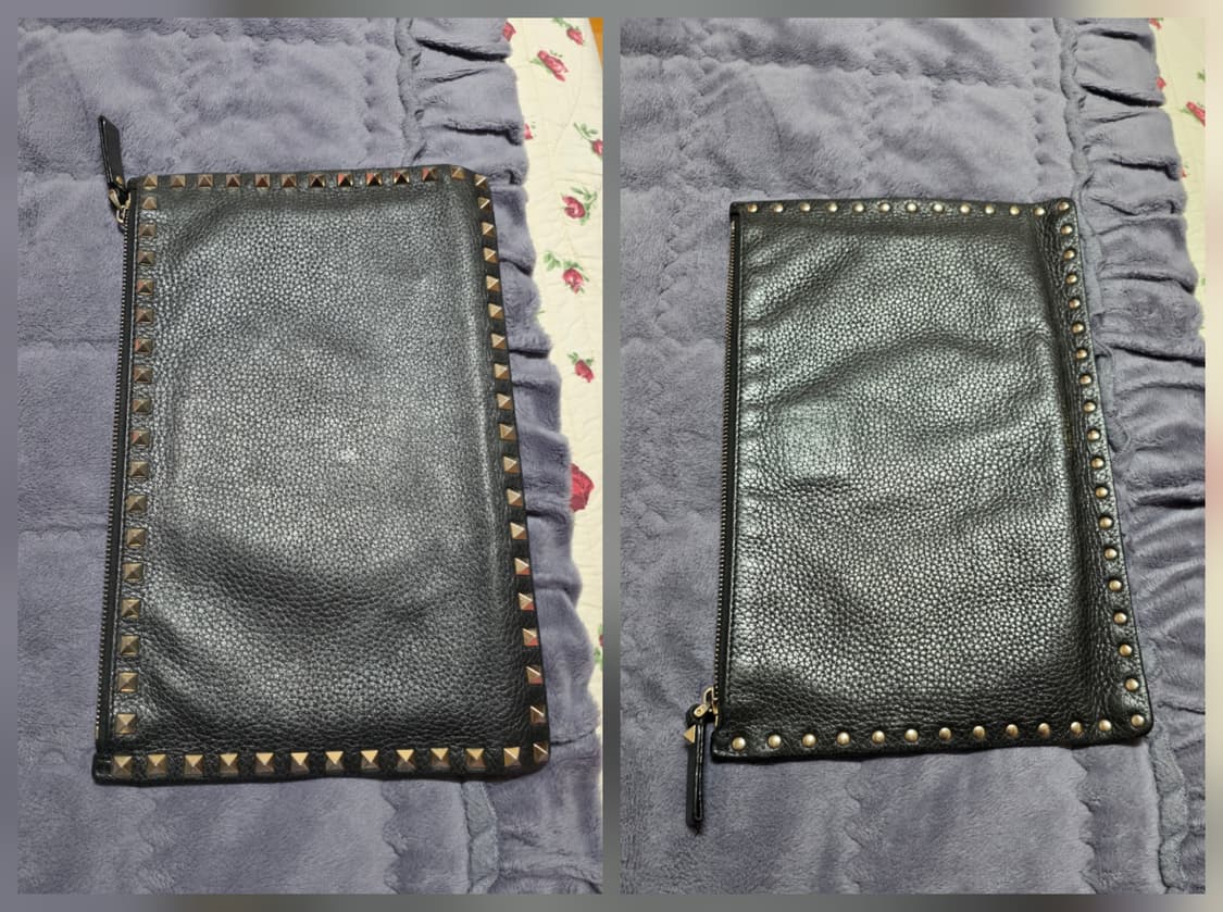 (정품) 발렌티노 락스터드 클러치/남녀공용/검정/개인 상품이미지1