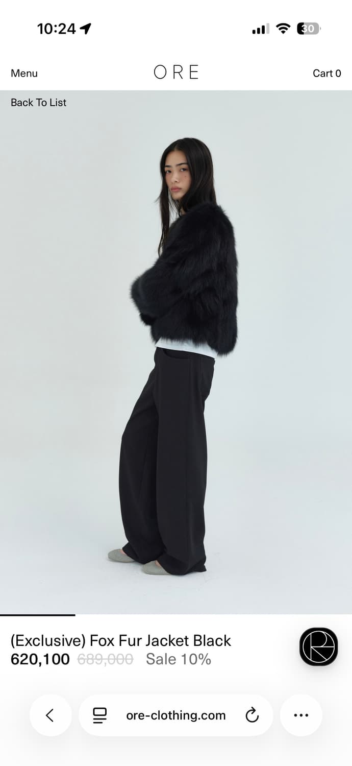 ORE 폭스 퍼 자켓 블랙 FREE / 샘플세일 구매 상품이미지2