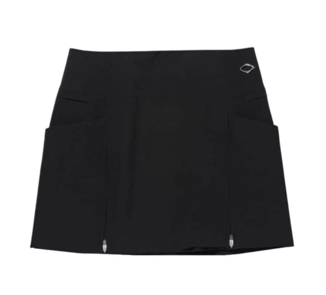 Mischief zipper slit skirt black M 상품이미지1