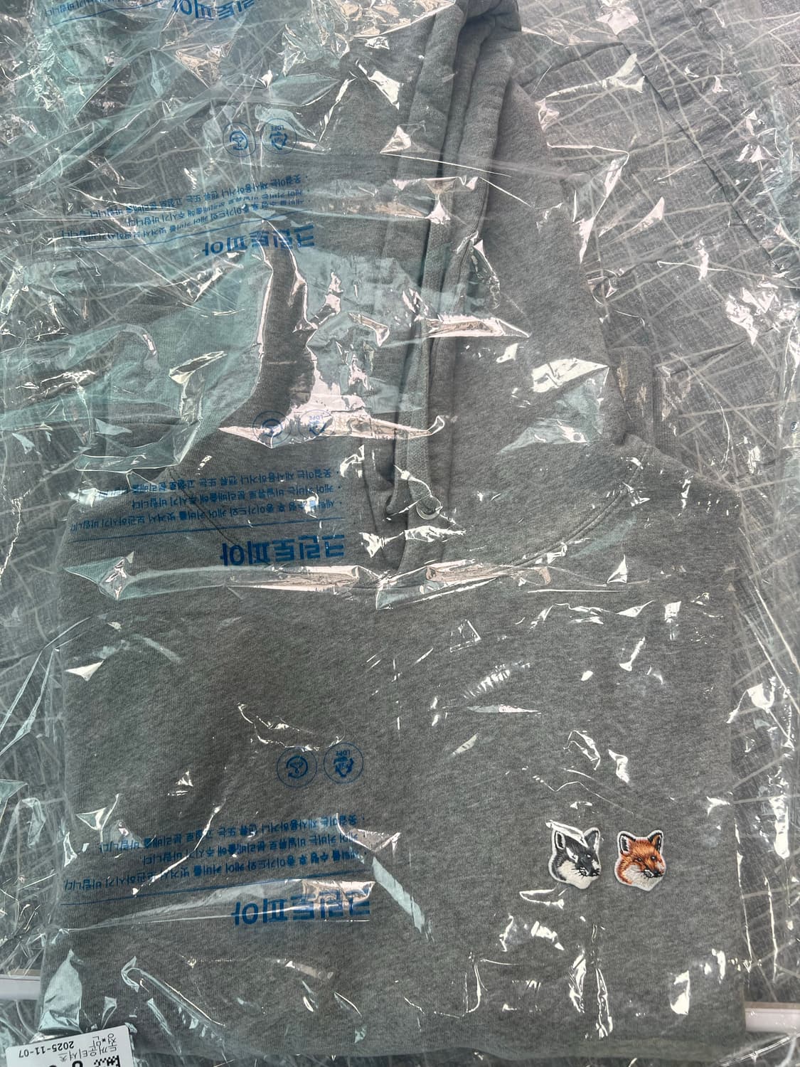 메종키츠네 더블 폭스 그레이 후드티  상품이미지2
