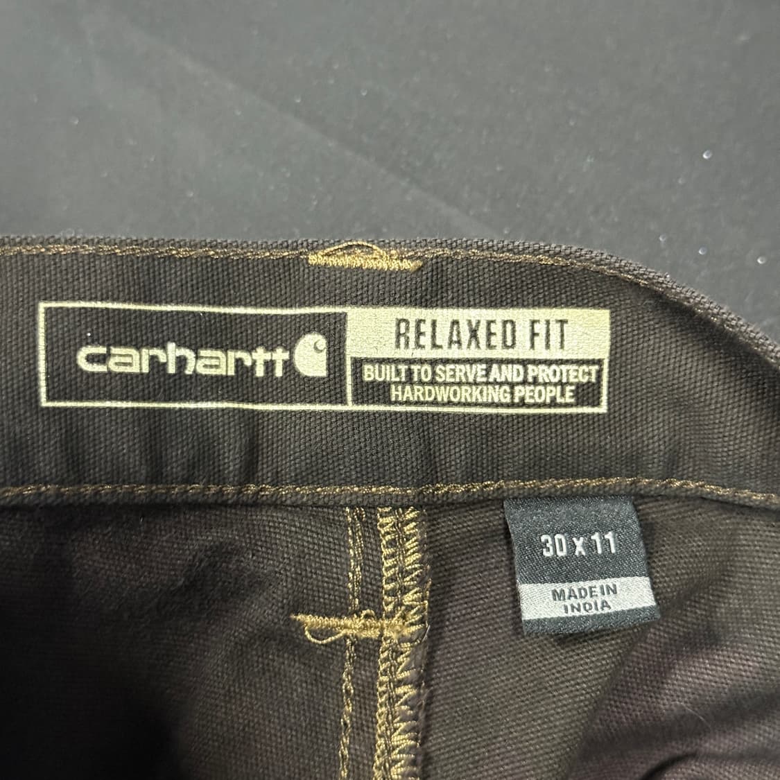 칼하트 릴렉스 핏 원 포인트 카펜터 디테일 와이드 쇼츠 팬츠 브라운 상품이미지7