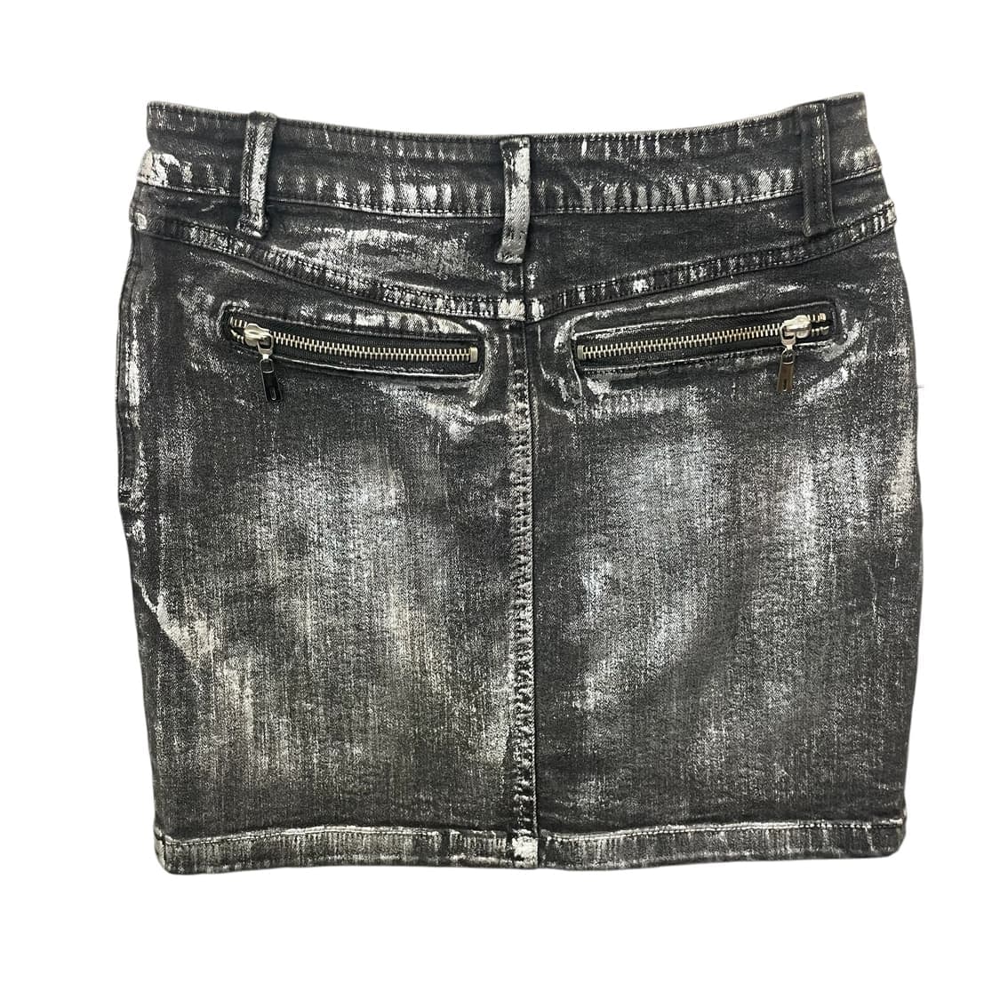(27) 빈티지 펑크 글리터 페인팅 흑청 데님 미니스커트 상품이미지2