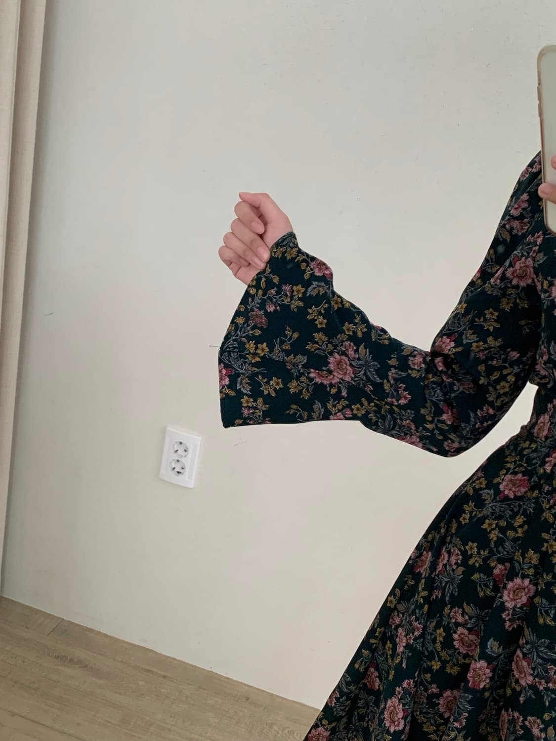 빈티지 그린 플라워 패턴 원피스 상품이미지6