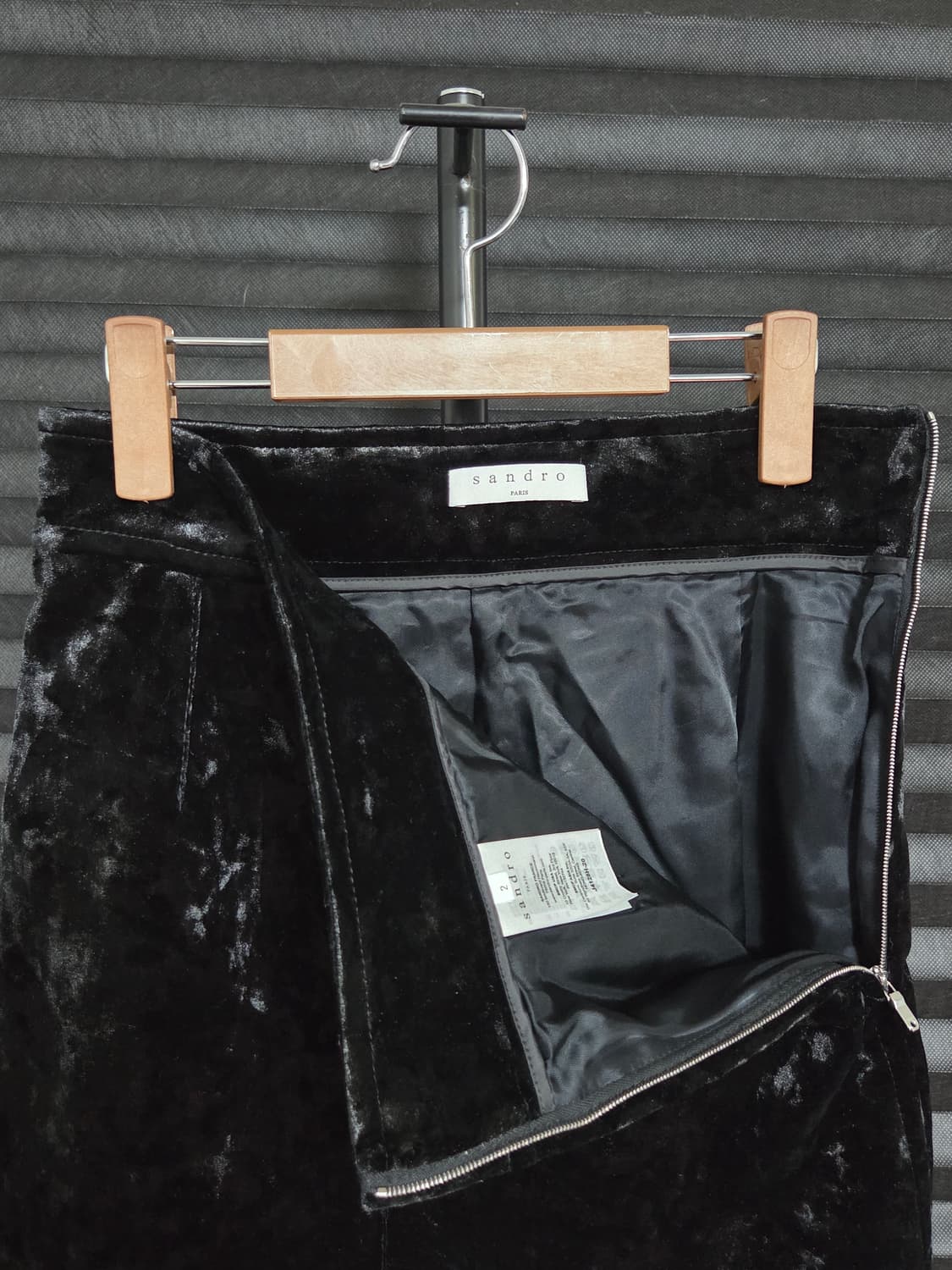 [산드로] 벨벳 A라인 미니 스커트 | 00186 상품이미지2